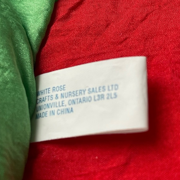 Vintage Puffy Nylon Reindeer Christmas Stocking Quilted Holiday Parachute 18” - Picture 4 of 4